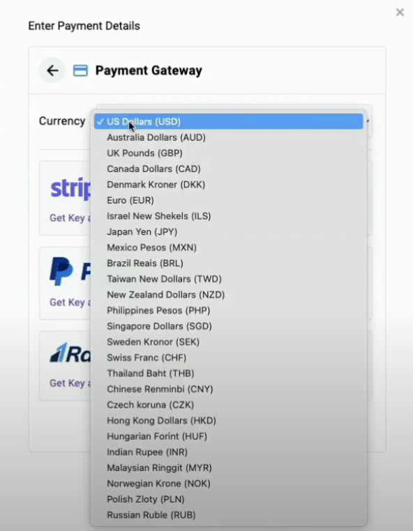 Select Currency